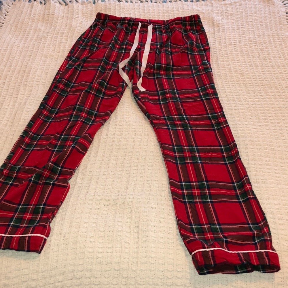 Red/ Green plaid pajama pants